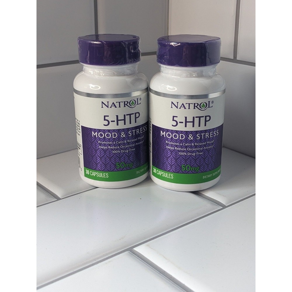 TWIN PACK - Natrol 5-HTP Mood & Stress Support 50 mg (60 Total) 01/25